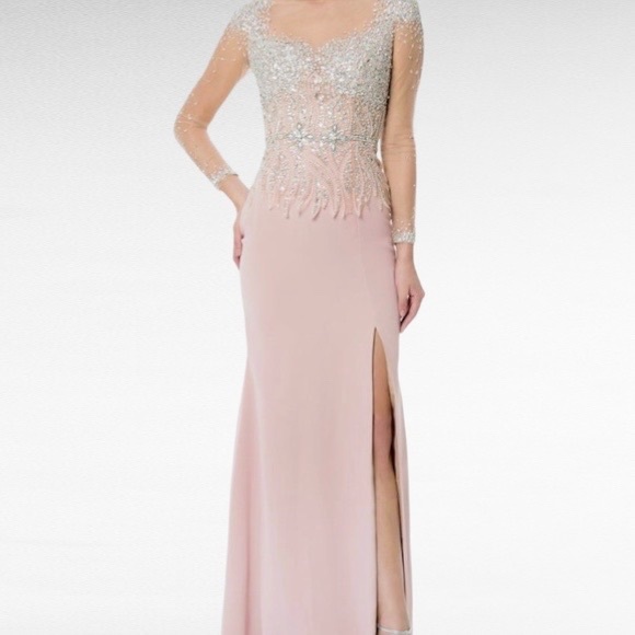 TERANI COUTURE | Blush Pink Divinity Bridal Sequins& Beads Formal Maxi Gown - Picture 15 of 15